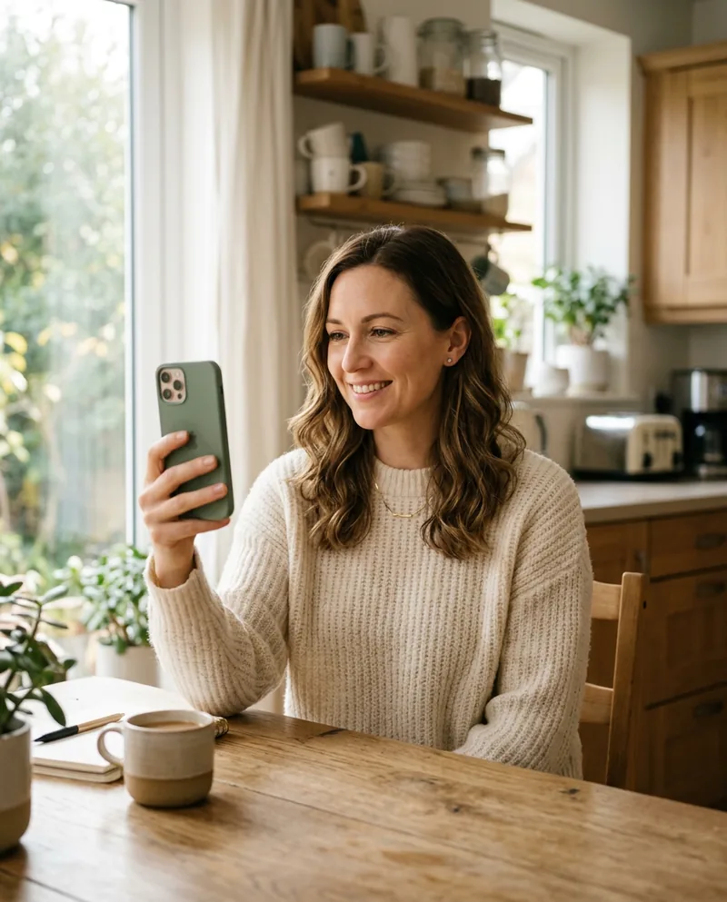 DirectCare AI patient answering intake questions on her phone